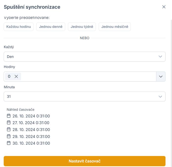 Conviu spuštění synchronizace