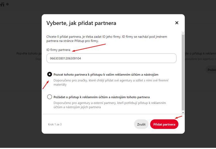 Přidat partnera